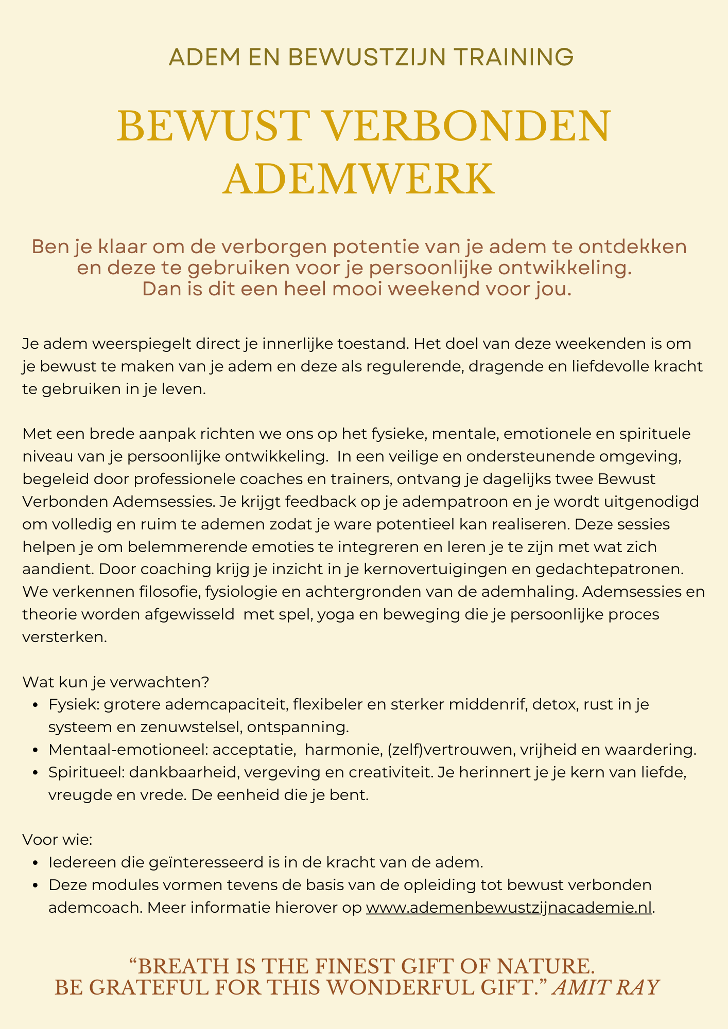 module 1 en 2 bewust verbonden ademwerk